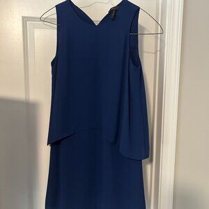 Women Knee Length Layered Navy Blue BCBG Dress